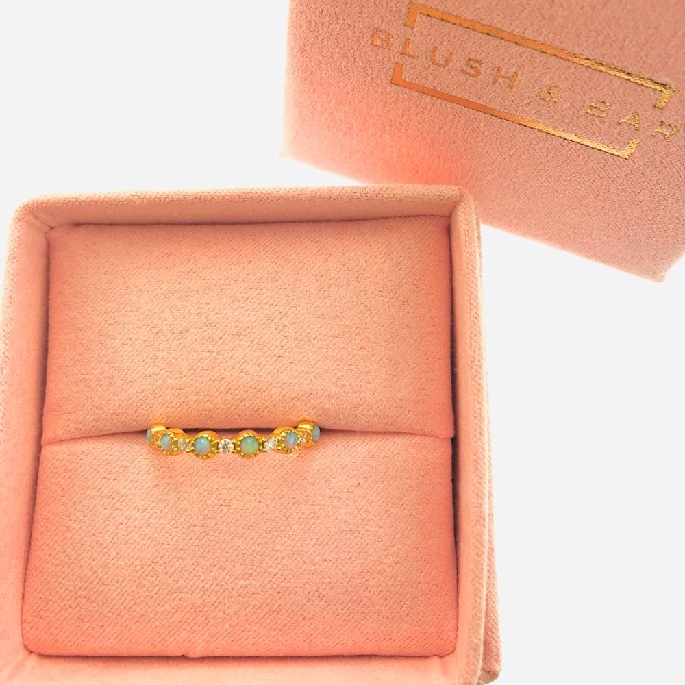 Women's Blush & Bar Gold Debra Dots Opal Ring
